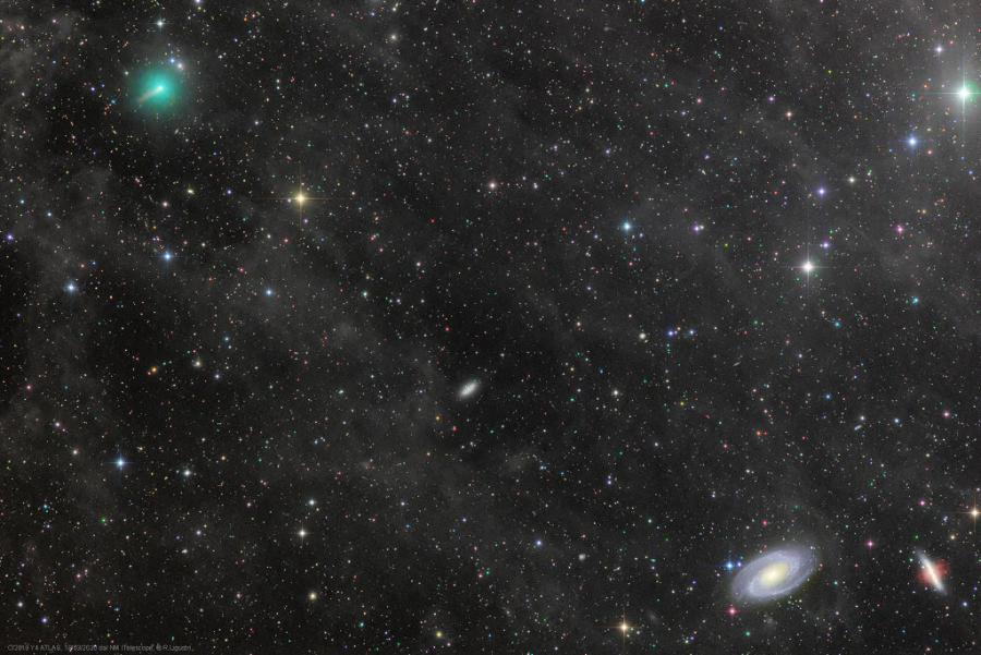 Comet ATLAS and the Mighty Galaxies Copyright: Rolando Ligustri (CARA Project, CAST)