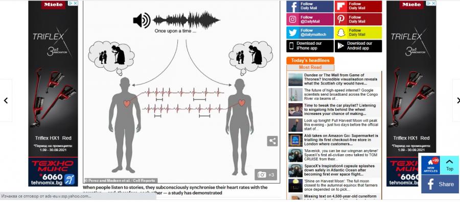 Хората подсъзнателно синхронизират сърдечната си честота, докато слушат истории