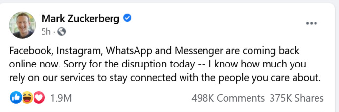 WhatsApp, Instagram и Facebook се сринаха отведнъж