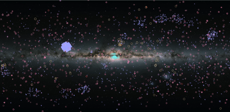 Карта на екзопланетите в Млечния път, изготвена от НАСА (март, 2022), снимка: