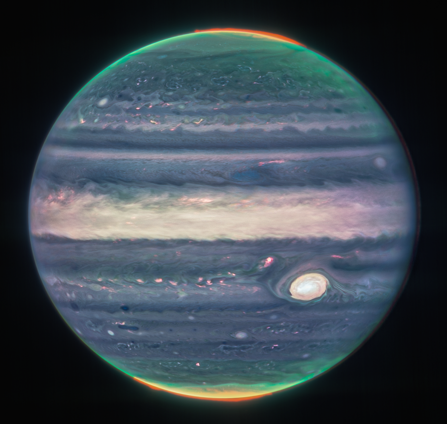 Красавицата Юпитер е набраздена с въртящи се хоризонтални ивици от