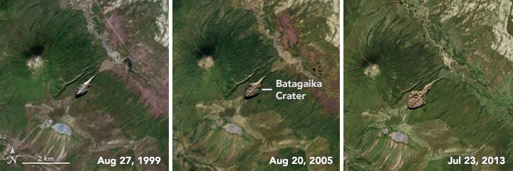 Гигантската падина Батагай e широка 990 метра и се намира