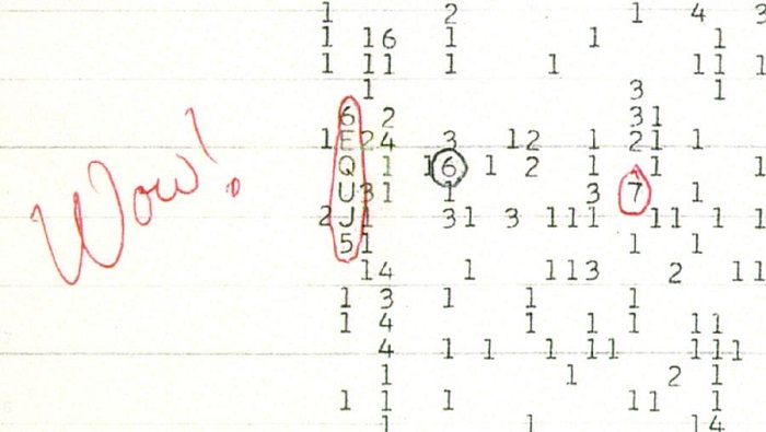 Когато астрономът Джери Ехман забелязал нещо необичайно в разпечатката от