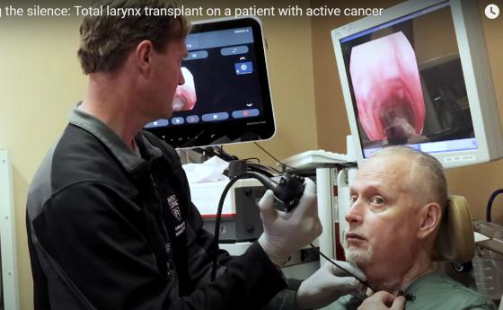 За първи път в света пациент с рак получи нов ларинкс и заговори