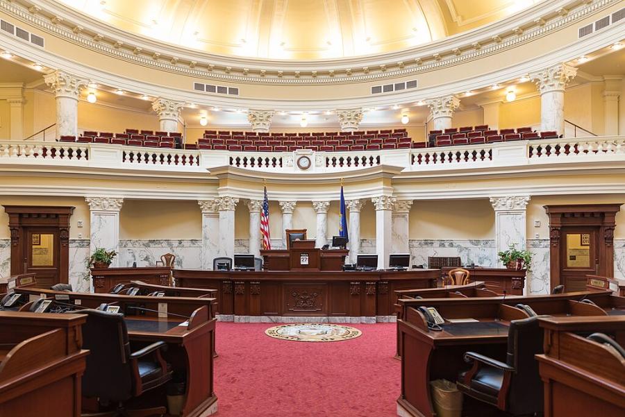 Залата на Сената в Капитолия на щата Айдахо, Бойсе, Айдахо, Снимка: Франк Шуленбург,