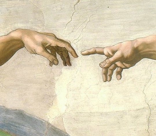 Худ. Микеланджело, фрагмент от ”Сътворението на Адам”, обществено достояние, Wikimedia