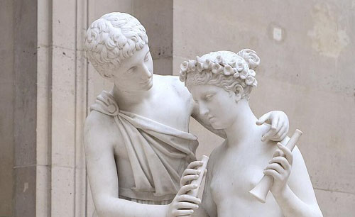 Дафнис и Хлое , от Жан-Пиер Корто, Marbre, Salon de 1827 (commande de Charles X en 1825),